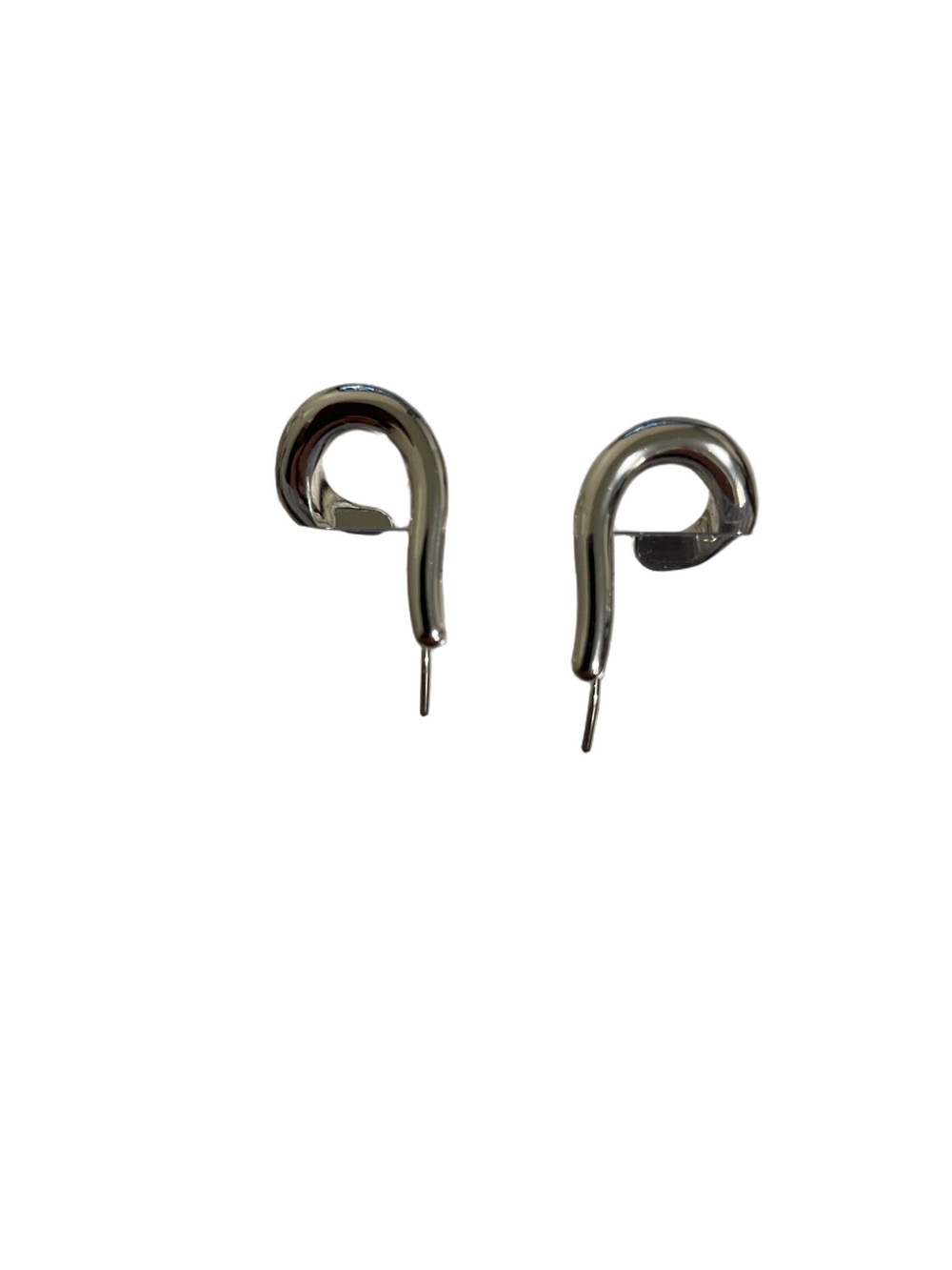 Jenny Bird Sculptural Silver Tone Pierced Earrings
